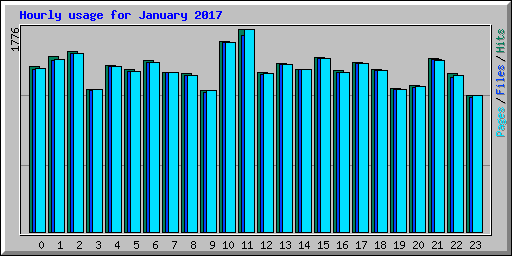 Hourly usage for January 2017
