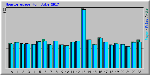 Hourly usage for July 2017