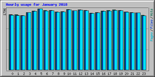 Hourly usage for January 2018