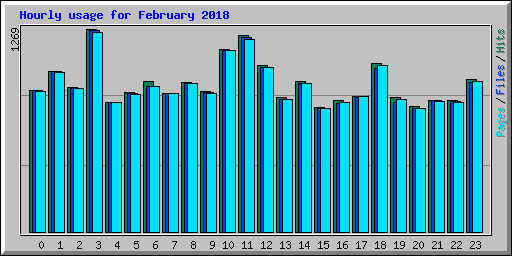 Hourly usage for February 2018
